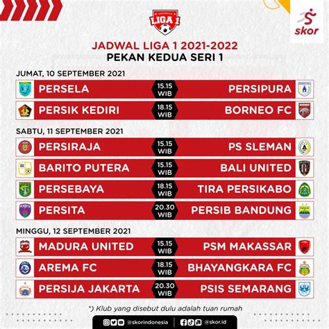 jadwal liga 1 minggu ini